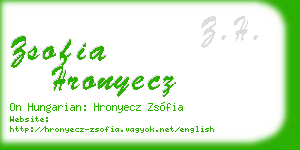 zsofia hronyecz business card