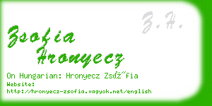 zsofia hronyecz business card